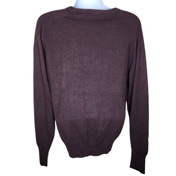 Vintage 1980s Mens Vneck Sweater Size XL Brown Soft Acrylic - Picture 2 of 4